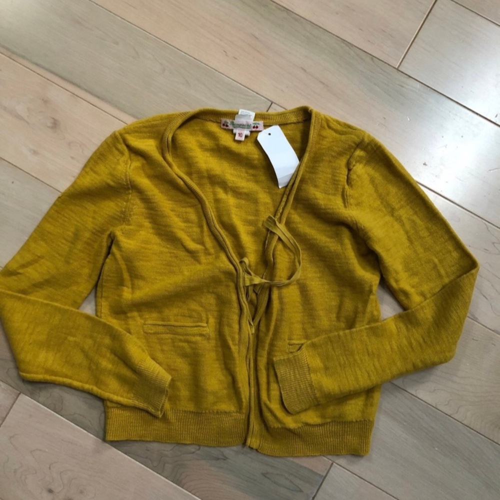 Bonpoint mustard linen cotton cardigan - Picture 1 of 6